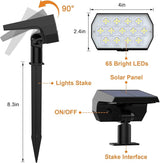WELALO Solar Spot Lights Outdoor, [6 Pack/65 LED/3 Modes] Solar Landscape Spotlights, Solar Powered Christmas | Lumora