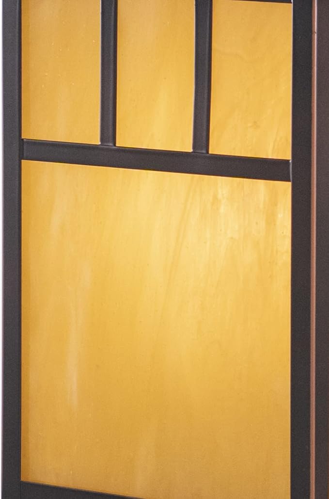 VAXCEL Mission 1L Bronze Outdoor Rectangle Post Light Honey Glass | Lumora
