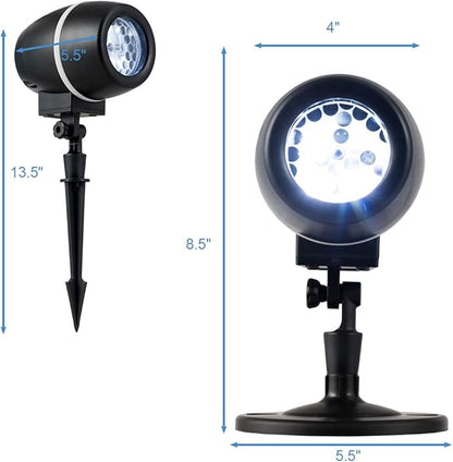 Tangkula Christmas Snowflake LED Projector Lights, Rotating Snowfall Projection with Remote Control, Outdoor Landscape Decorative Lighting for Christmas, Holiday, Party, Wedding, Garden, Patio