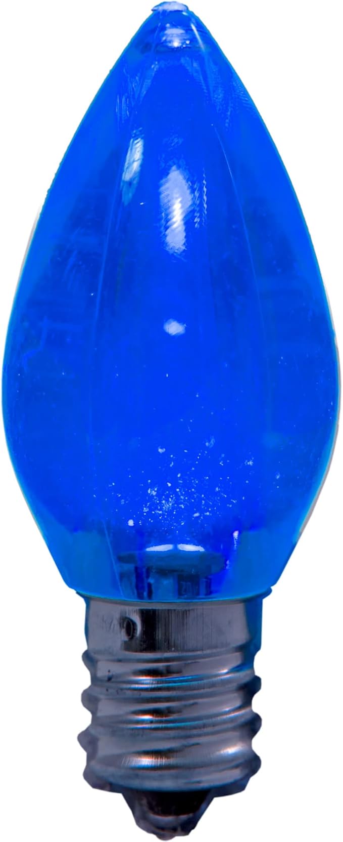LED Christmas Outdoor Light Bulbs C7 C9 Twinkle Blinking Candelabra Style Replacement Box of 25 (Transparent Blue, C7)