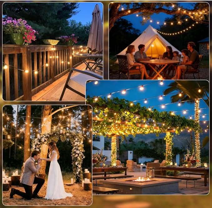 echosari Outdoor String Lights with APP Control, 200FT G40 LED String Lights for Outside with 84 Shatterproof Bulbs, Hanging Patio Lights for Balcony Apartments Backyard, Bistro,Garden, Porch, Party