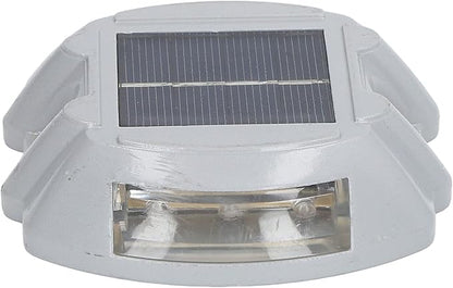 Solar Pathway Lights, Reflective Outdoor Lighting, Aluminum, Long Lasting Bright Illumination for Driveways, Gardens, Patios (Red Light)