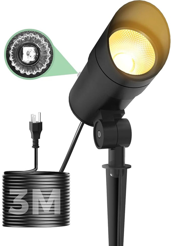 LOTMOS 30W Flag Pole Lights, Dusk to Dawn LED Spot Outdoor with 9.68FT Cord, 120V Plug in 3000K Warm Light Bullet | Lumora