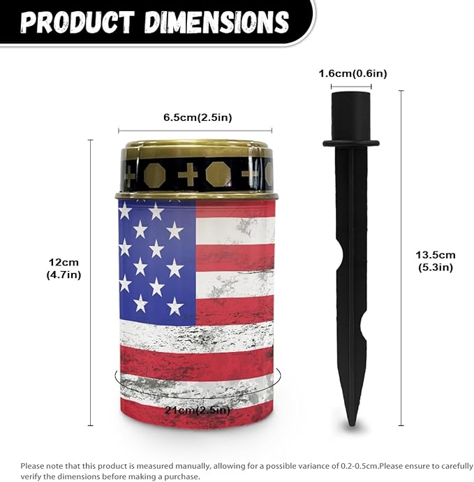 US Flag Outdoor Solar Lights,Solar Stake Lights Waterproof Solar Garden Lights Landscape Lighting Solar Pathway Lights Solar Lantern Outdoor Powered-Warm White