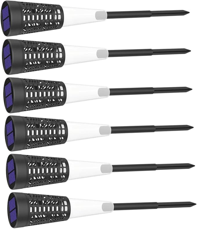 Milisten 6pcs Solar Garden Stake Lights Warm and Colorful LED Outdoor Landscape Pathway Lamps for Yard and Courtyard Lawn Décor