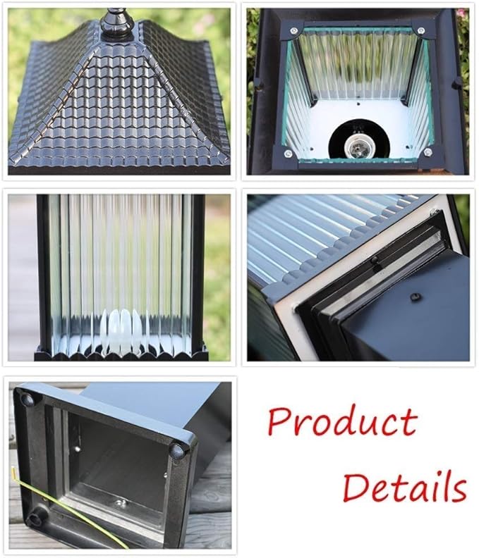 LaseVe Lights Outdoor IP55 European Black Die-cast Aluminum Garden Lawn Pillar Light Square Outdoor Waterproof | Lumora