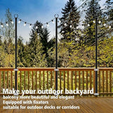 AILBTON 10Ft Exterior Light Poles 6 Pack, Durable Metal String Light Posts for Outdoor Use, Equipped with Fixed Brackets for Yard, Terrace, and Garden Lighting Decor and Backyard