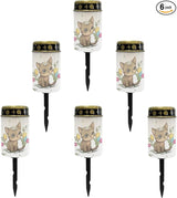 Cute Cat Outdoor Stake Lights Solar Warm White Lights for Yard Patio Waterproof Pathway Lights Flameless Garden | Lumora