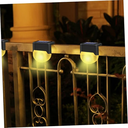 Solar Powered Stair Light Warm LED Outdoor Handrail Fence Lamp Easy Installation for Garden Porch Pathway