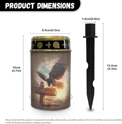 Eagle Solar Lights Outdoor Landscape Lighting Cross for Cemetery Garden Path Park Yard Path Lights Home Decoration