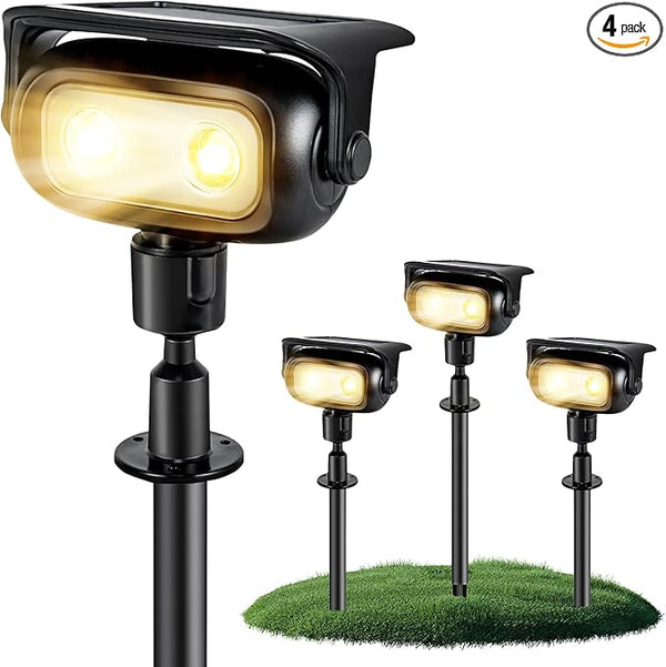 Ollny Solar Lights Outdoor Waterproof IP65，Super Bright LED 2 Lighting Modes 360° Rotation Solar Spot Lights | Lumora