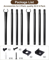 2 Pack String Light Poles for Deck, 5Ft Heavy-Duty Metal Deck Light Poles for Outside with Fixing Clips, Lighting | Lumora