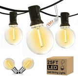 Abeja Outdoor String Lights, 25Ft G40 Globe LED Patio Lights with 27 Edison Plastic Bulbs(2 Spare), Hanging Patio | Lumora