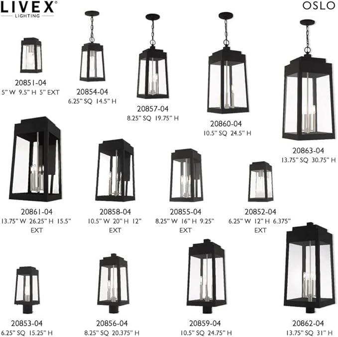 Livex Lighting 20851-91 Oslo - 9.5" One Light Outdoor Wall Lantern, Brushed Nickel Finish with Clear Glass,Silver | Lumora