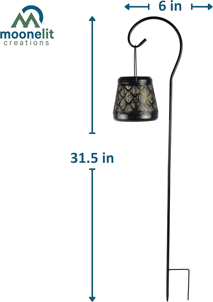 MCSSLNT Solar LED Stake Lantern with Shepherd Hook, Waterproof Solar-Powered Lighting, Decor for Gardens, Pathways | Lumora