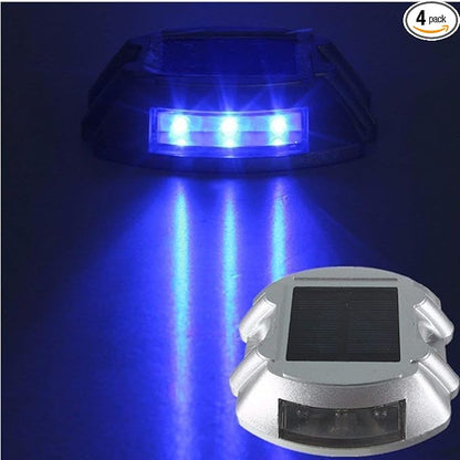 SUNWIND Blue Solar LED Lights - 4 Pack Solar Deck Lights Blue Marker Solar Lights Outdoor for Garden, Driveway, Pathway, Patio