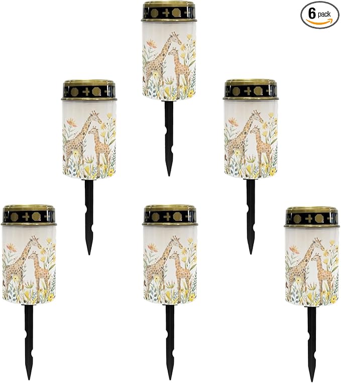 Giraffe Floral Solar Garden Lights Outdoor Solar Walkway Lights,Waterproof Solar Pathway Lights Solar Powered Fairy Lights for Home Path Yard,Festival Decoations