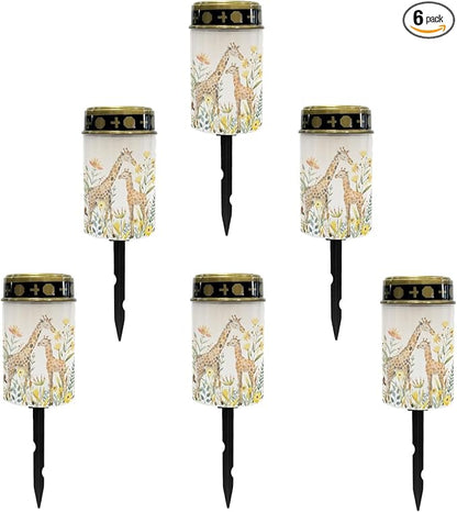 Giraffe Floral Solar Garden Lights Outdoor Solar Walkway Lights,Waterproof Solar Pathway Lights Solar Powered Fairy Lights for Home Path Yard,Festival Decoations