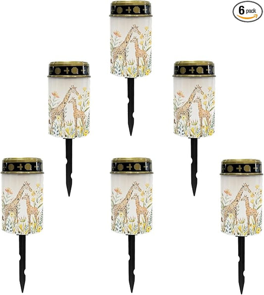 Giraffe Floral Solar Garden Lights Outdoor Solar Walkway Lights,Waterproof Solar Pathway Lights Solar Powered Fairy Lights for Home Path Yard,Festival Decoations