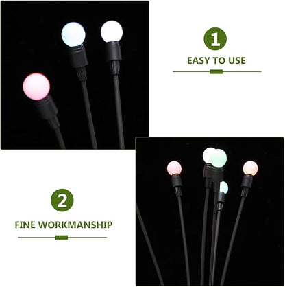Pathway Lights Waterproof Outdoor Garden LED Lawn Stick Lamp with Colorful 6-Head Square Battery Box for Yard Decoration