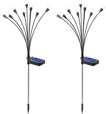 Sensor Brite Solar Garden Lights, Adjustable Firefly Lights with 10-Hour Illumination, Auto ON/Off Outdoor Garden Lights, Easy Install LED Light Pair, Weatherproof Garden Decor, Pack of 2