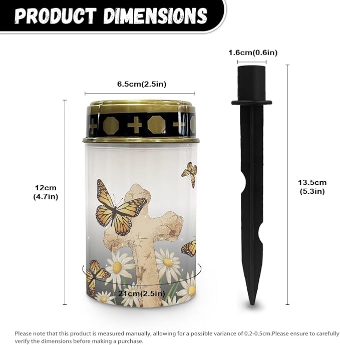 Butterfly Cross Solar Powered Garden Lights Outdoor Solar Lights Solar Yard Lights Waterproof Cemetery Solar Light Auto ON/of Solar Powered Pathway Lights
