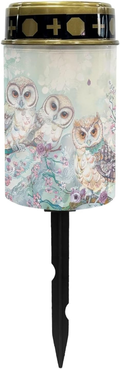 Cartoon Owl Solar Garden Lights Waterproof Solar Pathway Lights LED Lantern Solar-Powered Fairy Lights for Outside,Landscape Lighting Yard Path Walkway Litghts,Outdoor Table Lamp