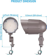 LEONLITE 3CCT Bullet Flood Light with Knuckle Mount, 30W/20W/12W Selectable - Outdoor Security Flood Light | Lumora