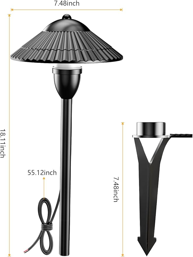 ZUCKEO Low Voltage Landscape Lighting LED Pathway Lights, 5W Landscape Path Lights 3000K Warm White 12-24V, Outdoor | Lumora