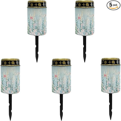 Flower Solar Flameless Lights Outdoor Solar Lights Waterproof Solar Powered Fairy Lights for Outside Landscape Lighting Pathway Lights Red Rose Lantern Solar Walkway Lights Outdoor