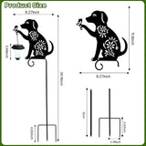 Dog Solar Lights Outdoor Garden Decoration, Animal-Themed Metal Decorative Garden Stakes with Solar Lantern for | Lumora