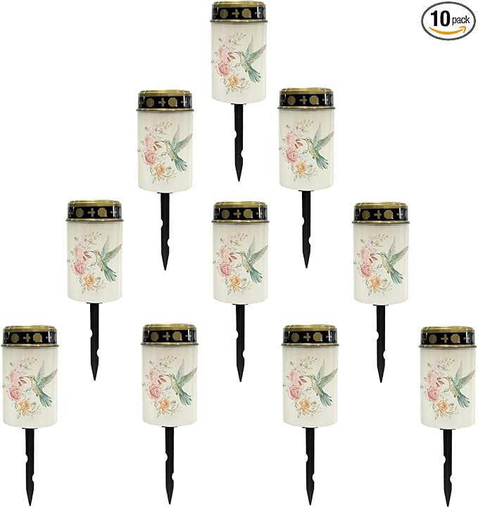 Hummingbirds Rose Solar Outdoor Lights Solar Garden Stake Lights Waterproof Pathway Lights Flameless Landscape Lighting Walkway Lights Solar Powered Light Wall Light Auto On/Off