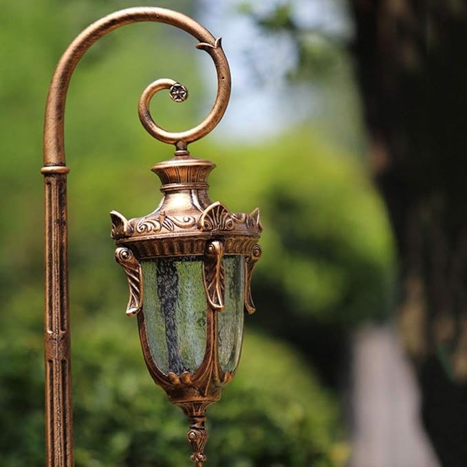 Lights Outdoor 1.4M Outdoor Landscape Street Light Antique E27 Edison Garden Glass Lantern IP55 Waterproof | Lumora