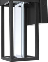 GLOBE Electric 44246 Bowie LED Integrated Outdoor Indoor Wall Sconce, Matte Black, Clear Glass Insert, 10W, 420 | Lumora