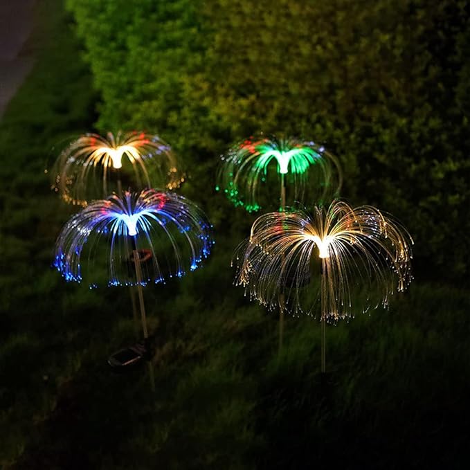 Ulalaza 2PCS Garden Solar Lights Multi-Color Changing LED Flower Stake Light Decorative Landscape Lawn Yard Outdoor Lights The Length 58 * 43 * 81mm/2 * 2 * 3inch Colors Light