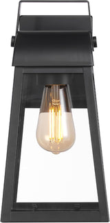 GLOBE Electric 60000029 1-Light Outdoor Wall Sconce, Matte Black, Clear Glass Shade, Porch Light, Wall Lights for | Lumora