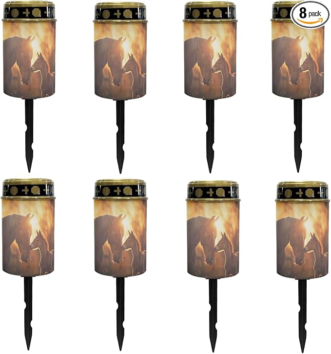 Sunset Horses Solar Garden Lights Outdoor Waterproof,Solar Lights-Horses Garden Stake Lights,Outdoor Pathway Lights for Yard Patio Driveway LED Lantern Landscape Lighting
