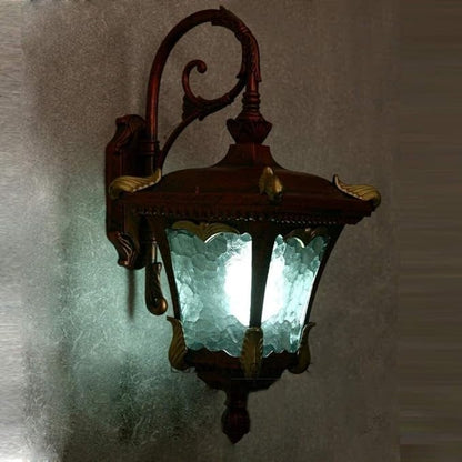 Wall Mounted Light Wall Lamp Retro Outdoor Plug-in with Lampshade Lantern Waterproof Metal Glass Wall Light Fixture E27 Decor Courtyard Garden Patio Vintage Mounted Lighting Cafe Garden (Brown)