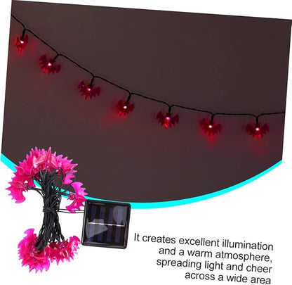 Garneck Solar Purple Bat String Lights Decorative Lights for Halloween for Outdoor Bar