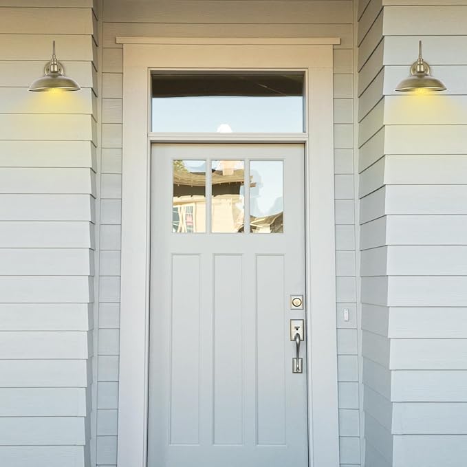 10 Inch Gooseneck Barn Light for Farmhouse, Brass Exterior Barn Style Light Fixture with Wall Mount, Outside Goose | Lumora