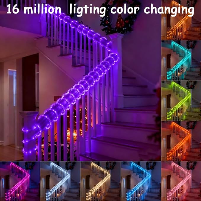 Honche Smart LED Fairy String Light USB 10M/33FT Rainbow Light Waterproof Remote/app Control Outdoor Indoor Rope Lights DIY Color Changing Christmas -mas String Light for Bedroom Garden Cafe