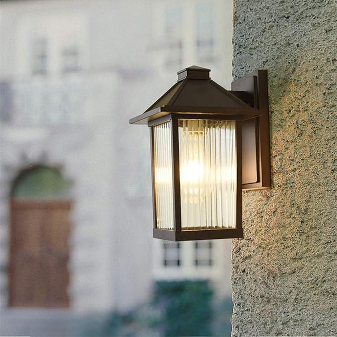 Modern and Simple Outdoor Wall Sconce,e 26 Base Socket Exterior,Waterproof Matte Brown AlumiExpression artistique m | Lumora