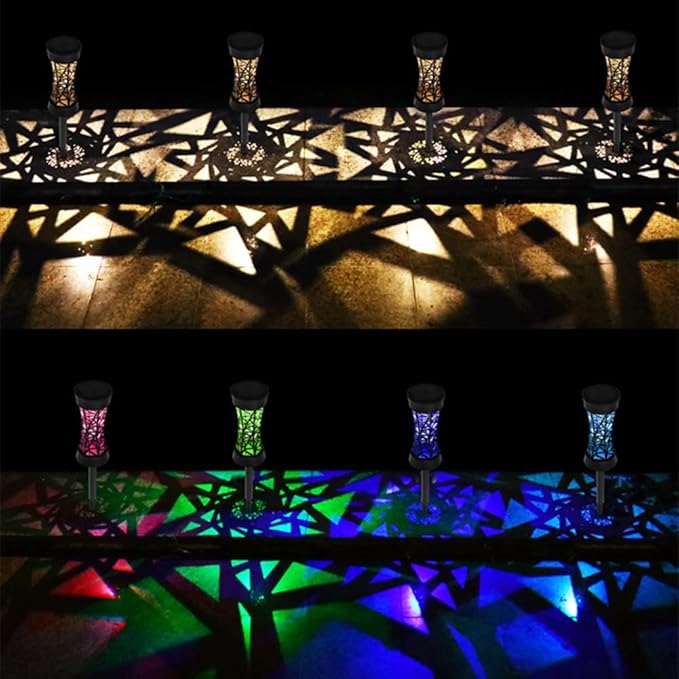 4 Pack Solar Pathway Lights Outdoor, Solar Landscape Garden Lights, Decorative Solar Lights Waterproof Garden Lamps for Patio Yard Driveway Lawn