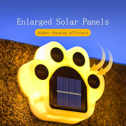 Solar Outdoor Lights, 4 Packs Warm Light Solar Paw Print Lights Outdoor Garden Decor, Beautiful Paw Print Solar Garden Lights Automatic Solar Powered Led Lights Outdoor Solar Decorations For Home Yard