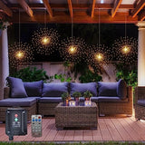 SHUKAN 5 Pcs 1000LED Solar Starburst Sphere Lights,Firework Light Timer