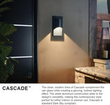 Hinkley Cascade Medium Wall Mount Lantern - Aluminum, 1-Light, Amber Etched Organic Rain Glass, Dark Sky - Bronze | Lumora