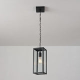 Globe Electric 44773 1-Light Outdoor Pendant, Matte Black, Clear Glass Shade, E26 Base Socket, Kitchen Island | Lumora