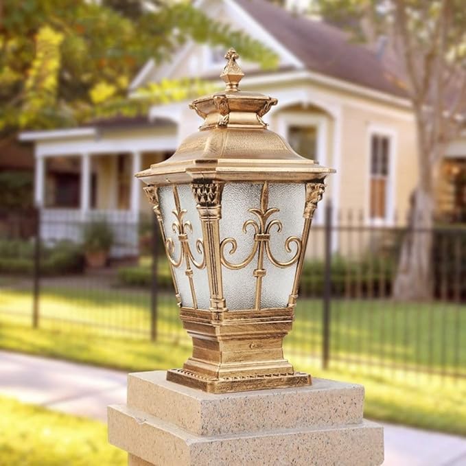 Outdoor Aluminum E27 Garden Community Square Wall Pillar Lamp Waterproof Villa Gate Light Door Column Lamp Lantern | Lumora