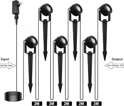 HISTAR Low Voltage Landscape Lighting with Bluetooth App Control & Remote, Outdoor Spot Lights for Fence Tree Pathway Lawn Decor, IP65 Waterproof All-in-One Permanent Outdoor Lights (6pack-RGBW)