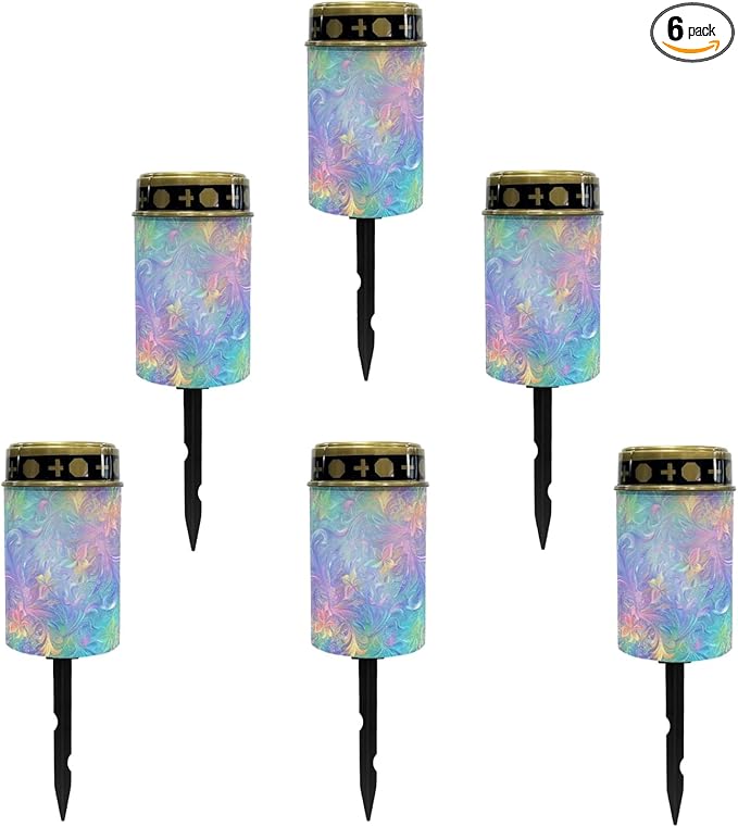 Watercolor Solar Pathway Lights for Outside Solar Garden Stake Lights Outdoor Waterproof Walkway Lights for Yard Patio Driveway Warm White LED Lantern Solar Powered Fairy Lights